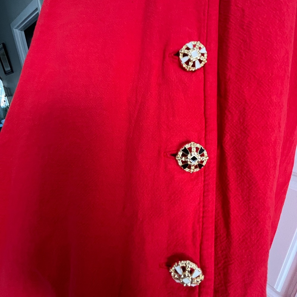 Classic Red Button-Front Maxi Dress - Picture 3 of 4